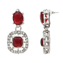 Etnico Silver Plated Stylish Design Crystal Diamond Necklace & Earrings Jewellery Set for Women (IJ399ZM)