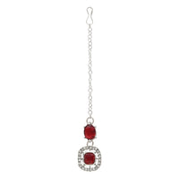 Etnico Silver Plated Stylish Design Crystal Diamond Necklace & Earrings Jewellery Set for Women (IJ399ZM)