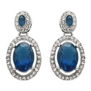 Etnico Silver Plated Stylish Design Crystal Diamond Necklace With Earrings & Maang Tikka Jewellery Set for Women (Silver Montana)