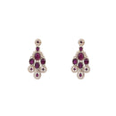 Etnico Traditional Teardrop Design & Stone Necklace Jewellery With Earrings & Maang Tikka Set for Women (IJ414) (Wine)