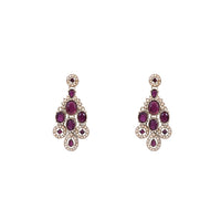 Etnico Traditional Teardrop Design & Stone Necklace Jewellery With Earrings & Maang Tikka Set for Women (IJ414) (Wine)