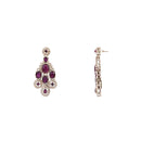 Etnico Traditional Teardrop Design & Stone Necklace Jewellery With Earrings & Maang Tikka Set for Women (IJ414) (Wine)