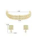 Etnico Gold Plated Traditional Kundan Pearl Choker Necklace Jewellery Set For Women And Girls (K7209) (Mint)