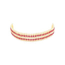 Etnico Gold Plated Traditional Kundan Pearl Choker Necklace Jewellery Set For Women And Girls (K7209) (Rani Pink)
