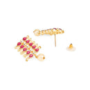Etnico Gold Plated Traditional Kundan Pearl Choker Necklace Jewellery Set For Women And Girls (K7209) (Rani Pink)