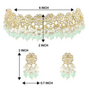 Etnico Gold Plated Traditional Kundan & Pearl Studded Choker Necklace Set For Women/Girls (K7213Min)