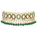 Etnico Gold Plated Traditional Kundan & Pearl Choker Necklace Set Gift for Women & Girls(K7228G)