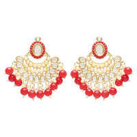 Etnico Gold Plated Traditional Kundan & Pearls Choker Necklace Set Gift for Women & Girls(K7228R)