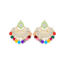 Etnico Gold Plated Traditional Kundan & Pearl Choker Necklace Set Gift for Women & Girls(K7228)