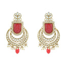 Etnico Gold Plated Traditional Pearl Kundan & Stone Studded Jewellery Necklace Set with Maang Tikka for Women (K7234R)