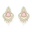 Etnico Gold Plated Traditional Pearl Kundan & Stone Studded Jewellery Necklace Set with Maang Tikka for Women (K7236Pi)