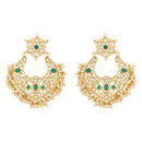 Etnico Gold Plated Traditional Handcrafted Stone Studded Pearl Choker Necklace Jewellery Set With Earrings & Finger ring For Women And Girls (K7243G)