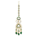 Etnico Gold Plated Traditional Pearl Kundan Necklace Jewellery Set With Earring Maang Tikka Set For Women And Girls (K7248G)