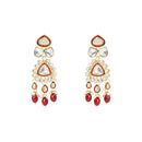 Etnico Gold Plated Traditional Pearl Kundan Necklace Jewellery Set With Earring Maang Tikka Set For Women And Girls (K7248M)