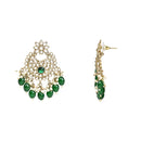 Etnico Gold Plated Traditional Kundan Pearl Hanging Choker Necklace Jewellery Set With Earrings & Maang Tikka For Women And Girls (K7255G)