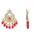Etnico Gold Plated Traditional Kundan Pearl Hanging Choker Necklace Jewellery Set With Earrings & Maang Tikka For Women And Girls (K7255Q)