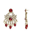 Etnico Gold Plated Traditional Kundan Pearl Drop Bridal Choker Necklace With Earrings & Maang Tikka Jewellery Set For Women/Girls (K7258M)