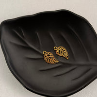 Kriaa  Gold Oxidised Leaf Charms Pendants DIY for Necklace Bracelet Jewelry Making and Crafting