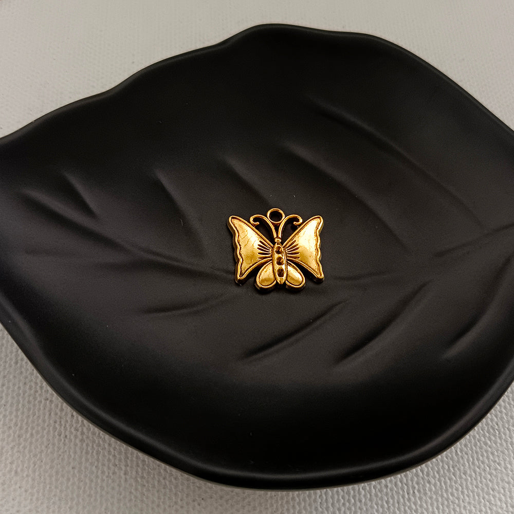 Kriaa Gold Oxidised Butterfly Charms Pendants DIY for Necklace Bracelet Jewelry Making and Crafting