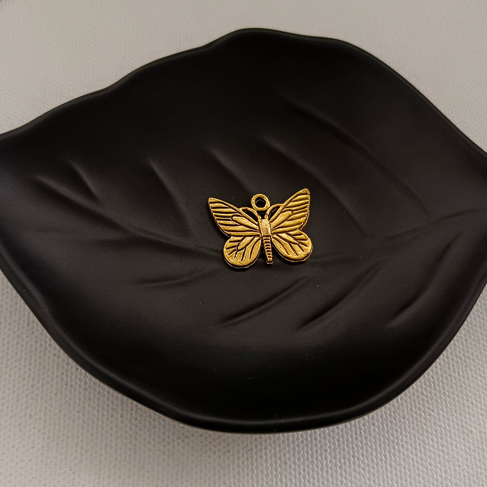 Kriaa Gold Oxidised Butterfly Charms Pendants DIY for Necklace Bracelet Jewelry Making and Crafting