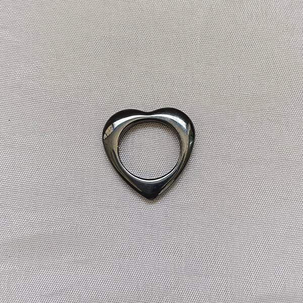 Kriaa Beads Black Plating Metal Heart Shape Pendant For Jewellery Making DIY