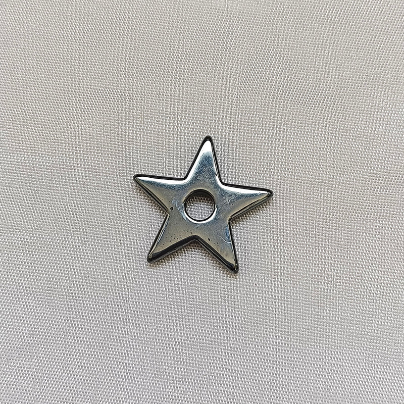 Kriaa Beads Black Plating Metal Star Shape Pendant For Jewellery Making DIY