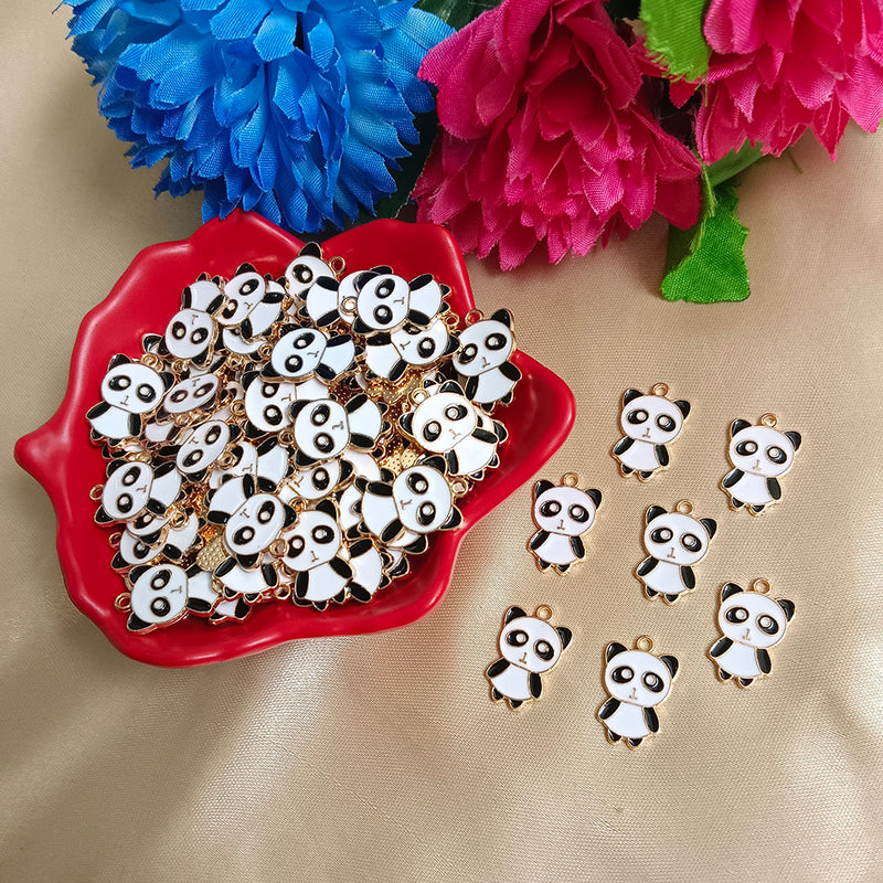 Kriaa Beads Gold Plated Cute Panda Pendant For Pendant, Earrings, Bracelets Making