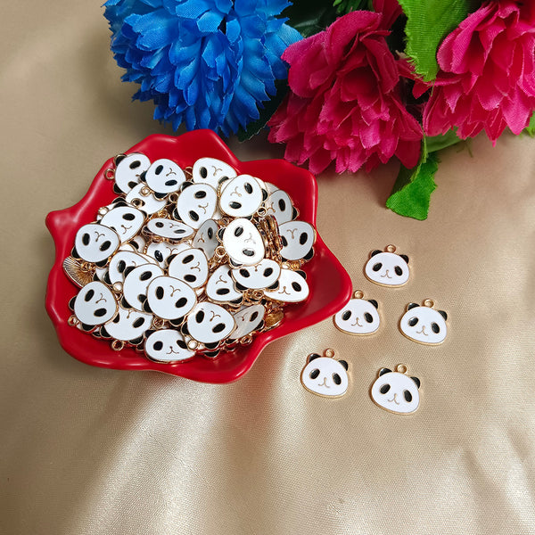 Kriaa Beads Gold Plated Cute Panda Pendant For Pendant, Earrings, Bracelets Making