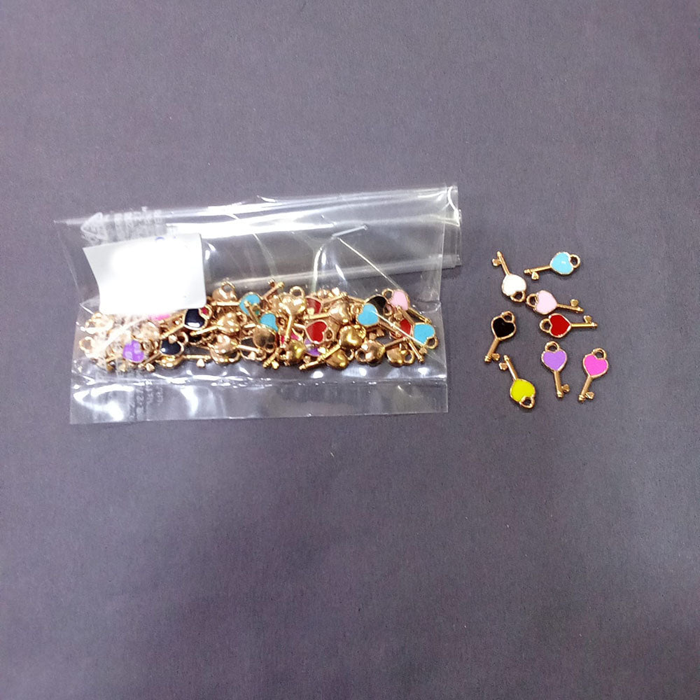 Kriaa Beads Delicate Key  Shape Charm Pendent For Daily Wear And Styling