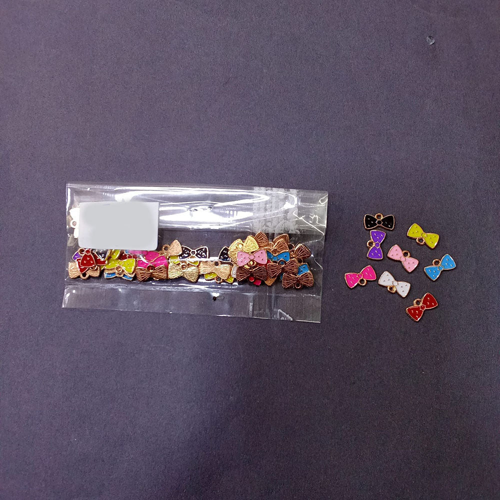 Kriaa Beads Delicate Bow Shape Charm Pendent For Daily Wear And Styling