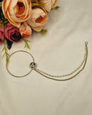LAFZ  Classic Floral Motif Bridal Nath with Pearl & Layered Chain - KDNT5