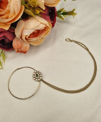 LAFZ  Teardrop Medallion Nath with Layered Chain - KDNT6