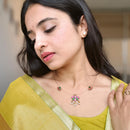 Locketto Grape Design Pota Stone And Pearl Invisible Necklace 