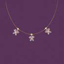 Locketto Purple Kundan Stone Invisible Necklace