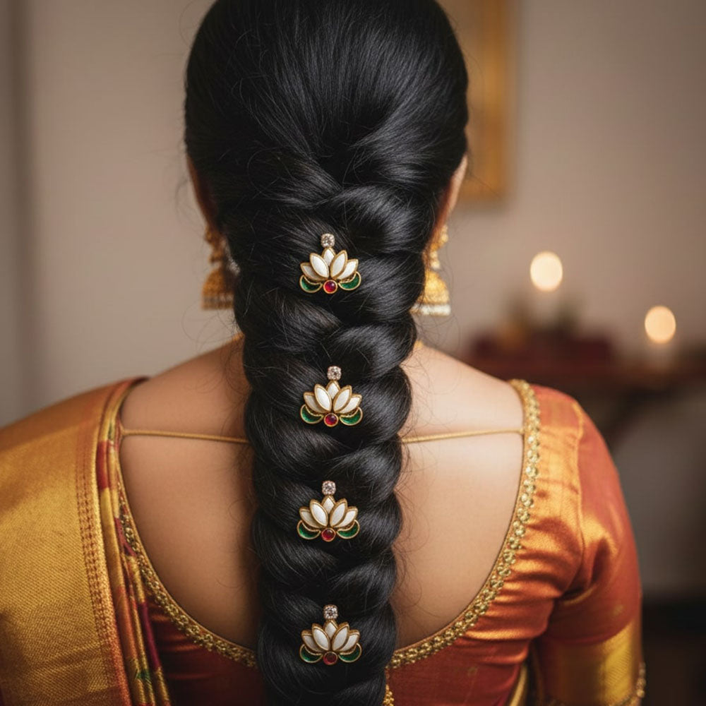 Locketto Jewellery  Lightweight Pota Stone Lotus U Pin