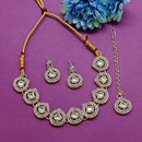 Knigght angel  Gold Plated Crystal Stone Leaf Shape Choker Necklace Set