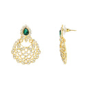Etnico Gold Plated Traditional Design Stone Work Choker Necklace Jewellery Set With Earring & Maang Tikka For Women/Girls (M4170WG)