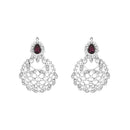 Etnico Silver Plated Traditional Design Stone Work Choker Necklace Jewellery Set With Earring & Maang Tikka For Women/Girls (M4170ZWi)