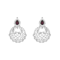 Etnico Silver Plated Traditional Design Stone Work Choker Necklace Jewellery Set With Earring & Maang Tikka For Women/Girls (M4170ZWi)