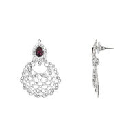 Etnico Silver Plated Traditional Design Stone Work Choker Necklace Jewellery Set With Earring & Maang Tikka For Women/Girls (M4170ZWi)
