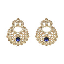 Etnico Gold Plated Traditional Design Stone Work Choker Necklace Jewellery Set With Earring & Maang Tikka For Women/Girls (M4171FLBl