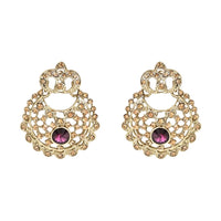 Etnico Gold Plated Traditional Design Stone Work Choker Necklace Jewellery Set With Earring & Maang Tikka For Women/Girls (M4171FLWi)