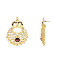 Etnico Gold Plated Traditional Design Stone Work Choker Necklace Jewellery Set With Earring & Maang Tikka For Women/Girls (M4171WWi)