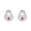 Etnico Silver Plated Traditional Design Stone Work Choker Necklace Jewellery Set With Earring & Maang Tikka For Women/Girls (M4171ZWi)