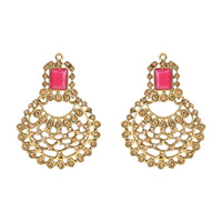 Etnico Gold Plated Traditional Design Stone Work Choker Necklace Jewellery Set With Earring & Maang Tikka For Women/Girls (M4172FLQ)