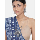 Etnico Navratri Ethnic German Silver Oxidised Jewellery Antique Long Necklace Set with Earrings for Women & Girls(MC096OX)