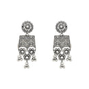 Etnico Ethnic Silver Oxidized Traditional Afghani Choker Necklace Jewellery Set for Women (MC143OX)