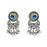 Etnico Oxidised Silver Plated Afghani Choker Necklace Jewellery Set for Women (MC144OX)