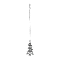 Etnico Ethnic Silver Oxidised Inspired by Garba With Peacock and Elephant Design Long Necklace Jewellery Set For Women/Girls (MC153OX)
