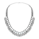 Etnico Ethnic Silver Oxidised Mirror Work Ghungroo Necklace Jewellery With Jhumka Earrings Set For Women/Girls (MC159OX)